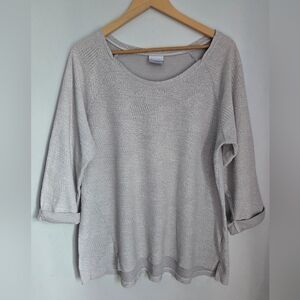 COLUMBIA Light Gray Cotton Blend Knit Top